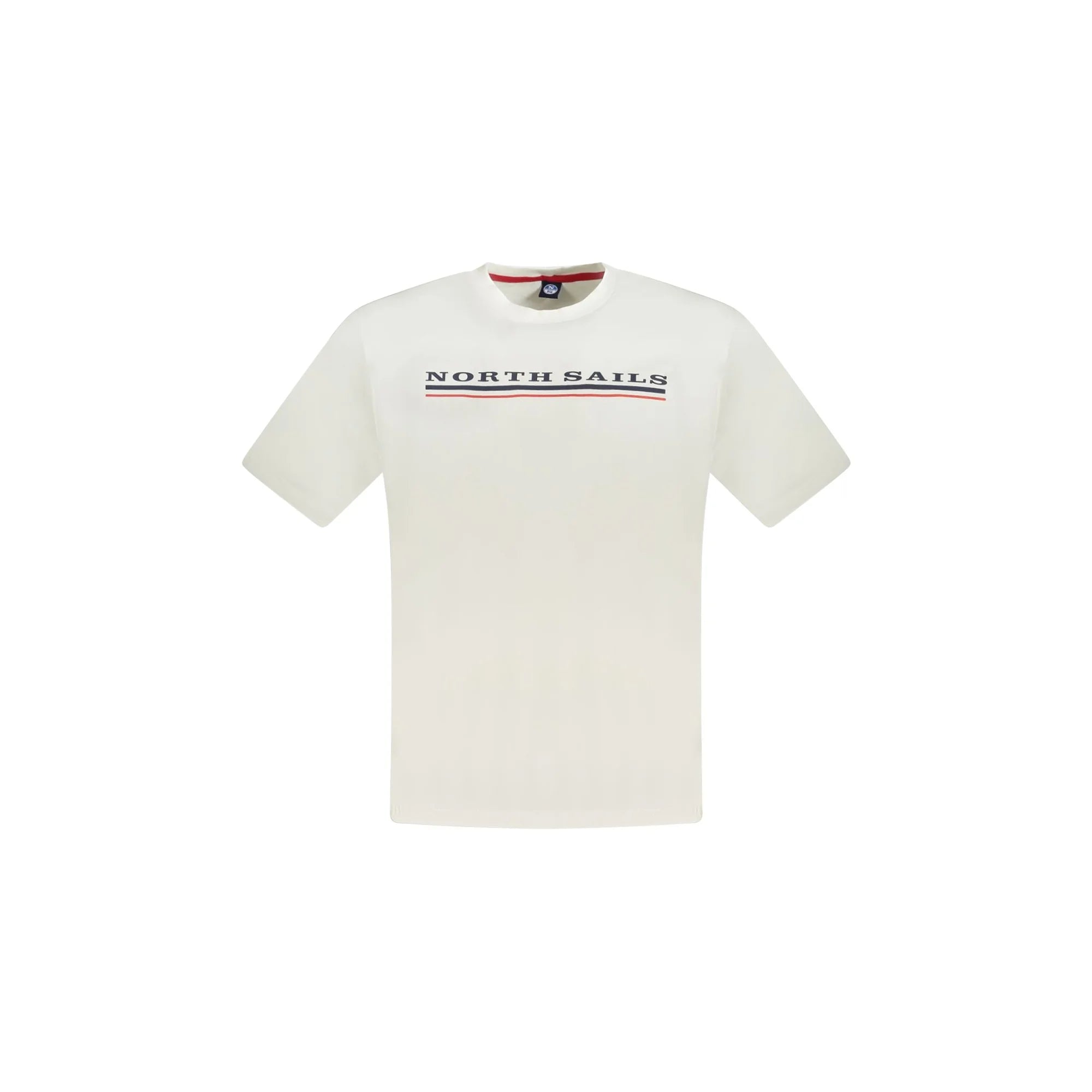 North Sails T-Shirt Uomo Bianca Girocollo Cotone Stampa Logo Bianco - foto prodotto